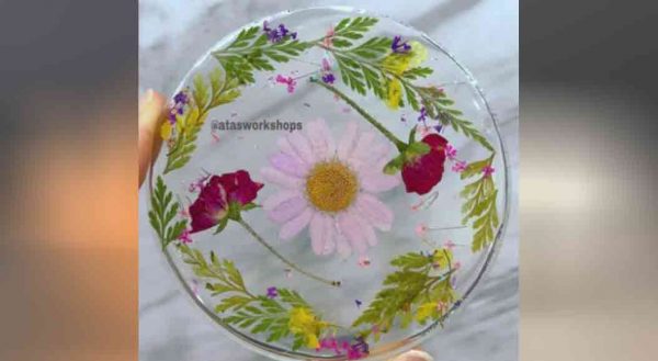 resin flower coaster art activity product